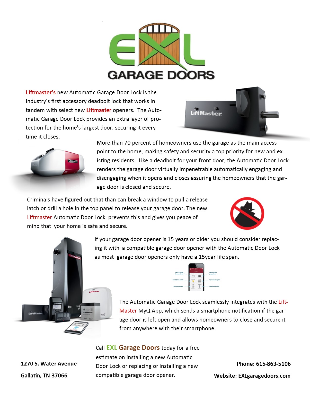 Automatic Door Lock Ad Exl Garage Doors